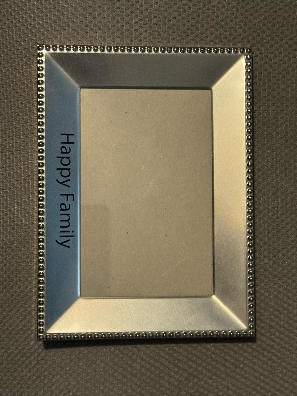 Alden Silver Beaded 'Happy Family' Metal Photo Frame